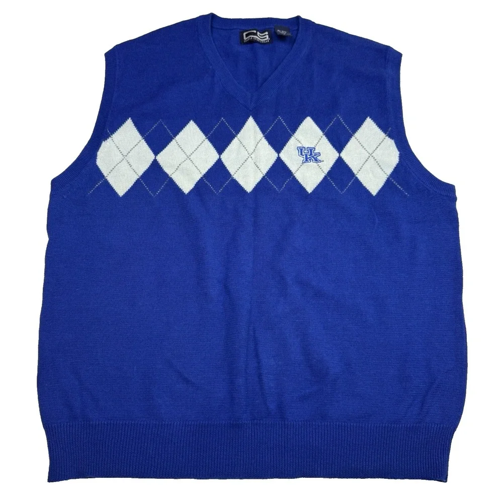 University Of Kentucky UK‎ Wildcats Sweater Vest Men's Size Large Blue Crable CS